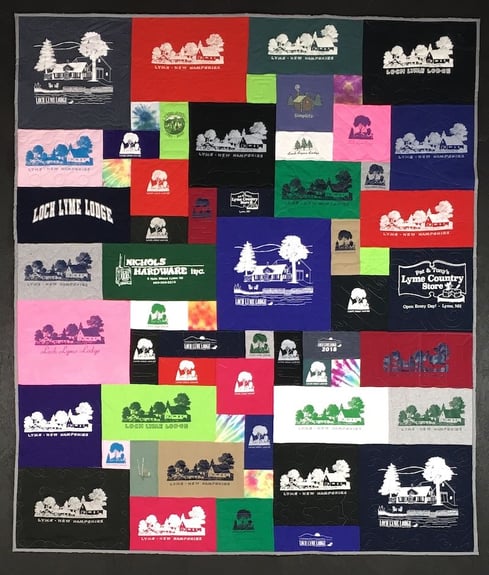 A Too Cool T-shirt Quilt with Filler blocks by Too Cool T-shirt Quilts