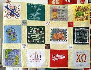 This is a poorly made traditional style T-shirt quilt