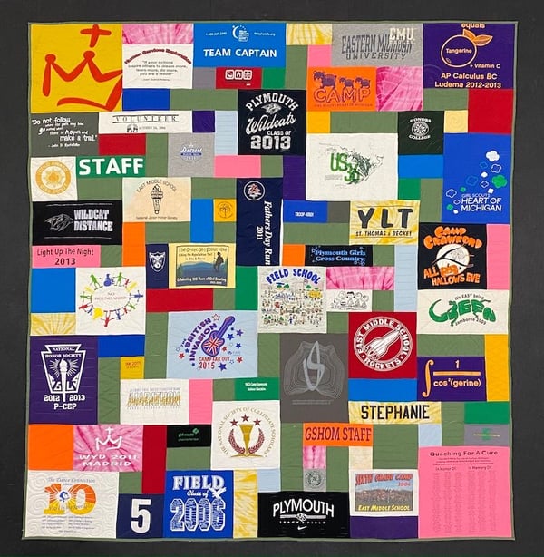 Best of T-shirt quilt of 2020 - graduation T-shirt Quilt