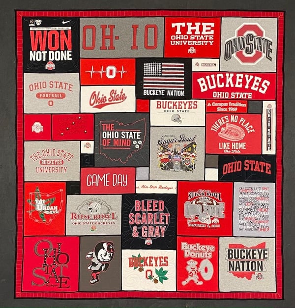 Best of T-shirt quilt of 2020 - Ohio State Stained Glass 