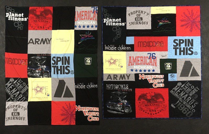 Compare a T-shirt blanket to a T-shirt quilt