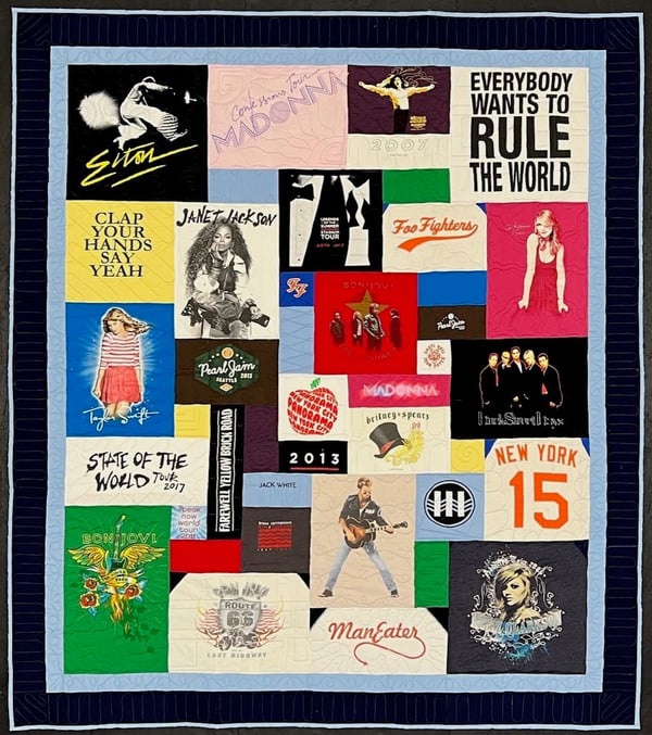 T-shirt quilt by Too Cool T-shirt Quilts