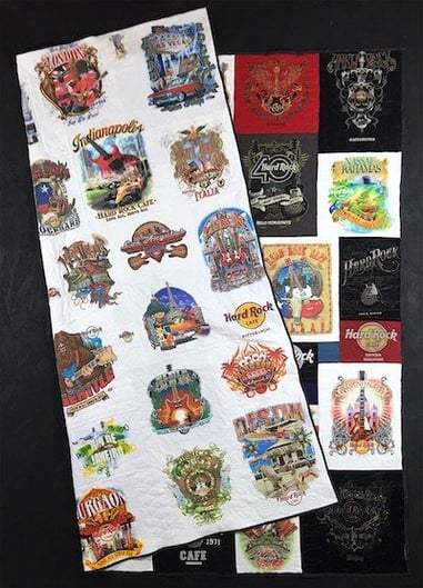 double sided hard rock T-shirt quilt