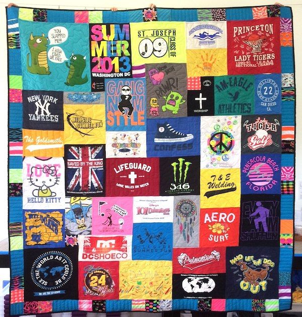 Example of sock used in the border of  a Too Cool T-shirt Quilt