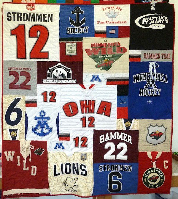 Hockey Jersey quilt by Too Cool T-shirt Quilts