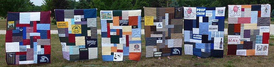 Memorial quilts by Too Cool T-shirt Quilts