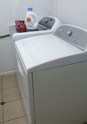 Washing T-shirt quilts in the washing machine.