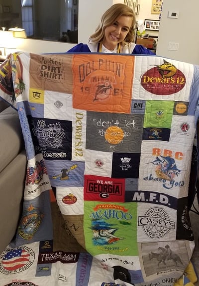 Graduation T-shirt quilt by Too Cool T-shirt Quilt