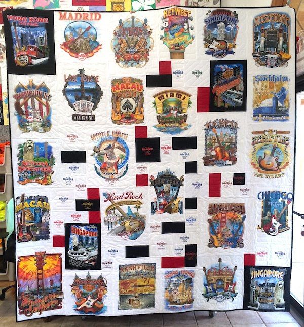 Hard Rock Cafe T-shirt Quilt by Too Cool T-shirt Quilts