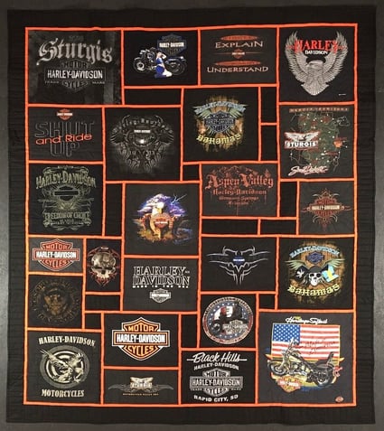 HarleyDavidson Stained glass T-shirt Quilt by Too Cool T-shirt Quilts