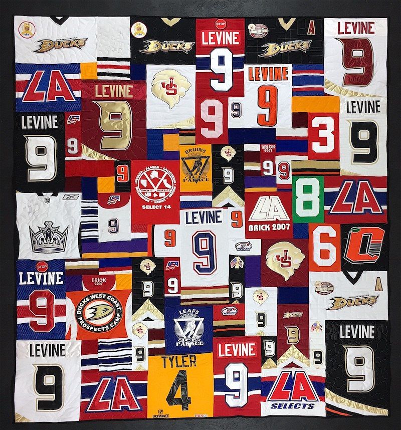 hockey jersey quilt by Too Cool T-shirt Quilts