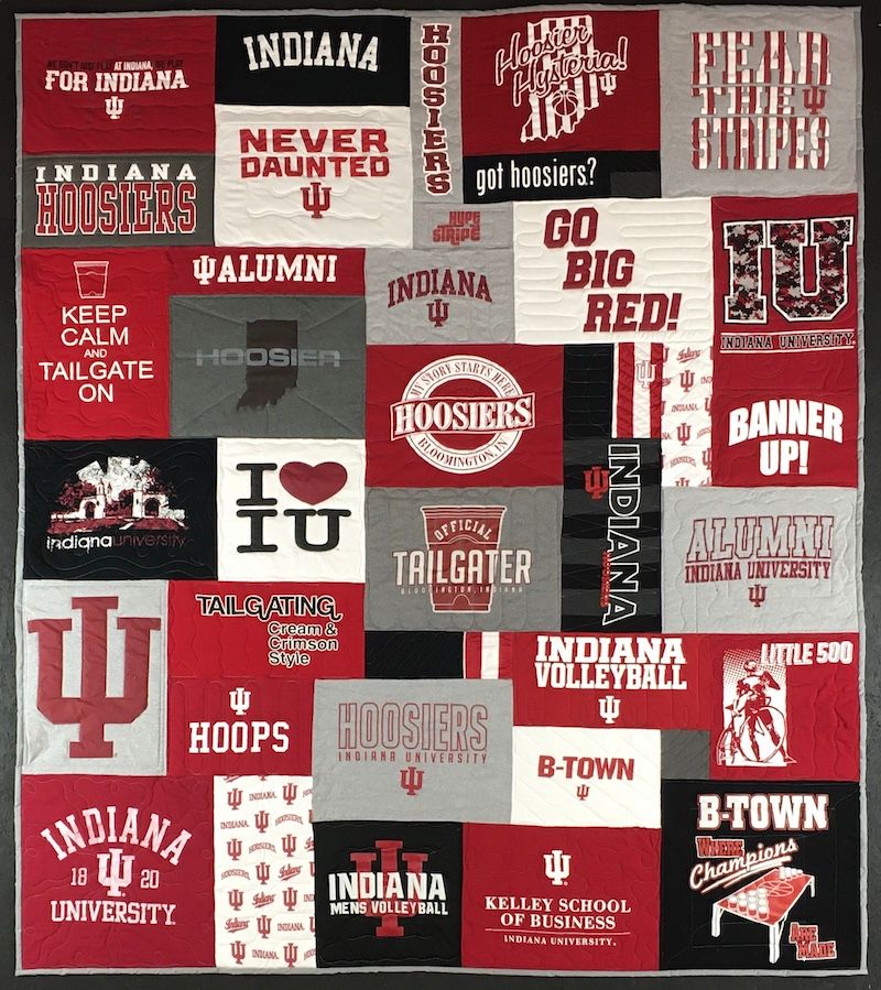 Indiana University T-shirt quilt by Too Cool T-shirt Quilts