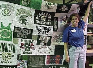 MSU Andrea Funk of T-shirt quilt Too Cool T-shirt quilts