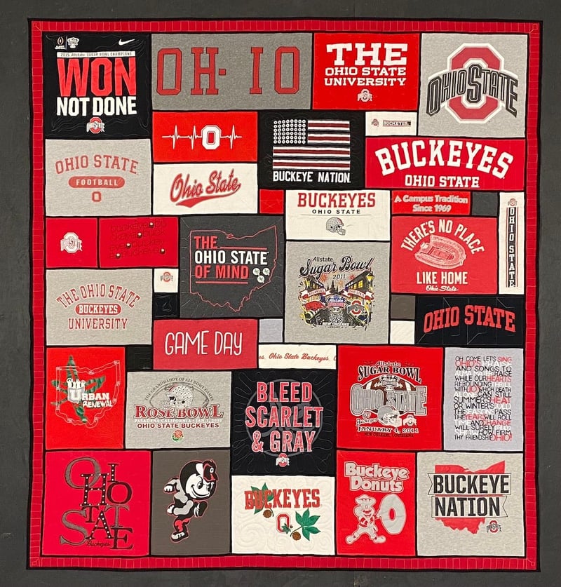 Ohio State Stained glass by Too Cool T-shirt Quilts.