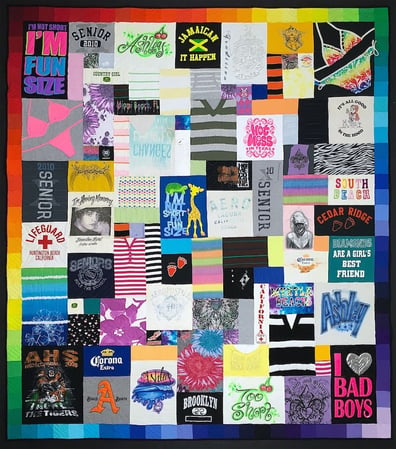 ombre border added to a T-shirt Quilt