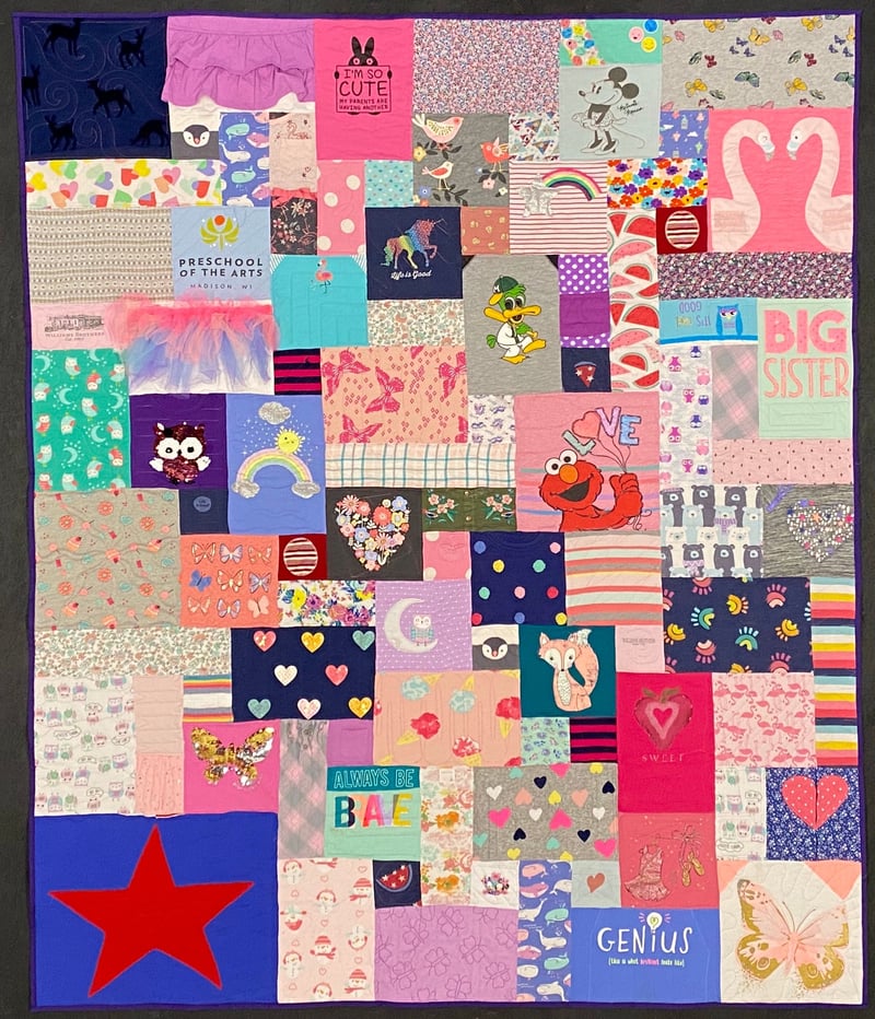 Baby clothes quilt by Too Cool T-shirt quilt