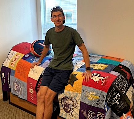 Quilt boy dorm room T-shirt quilt by Too Cool T-shirt Quilt