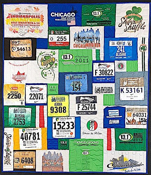 Racebibs in a Too Cool T-shirt Quilt