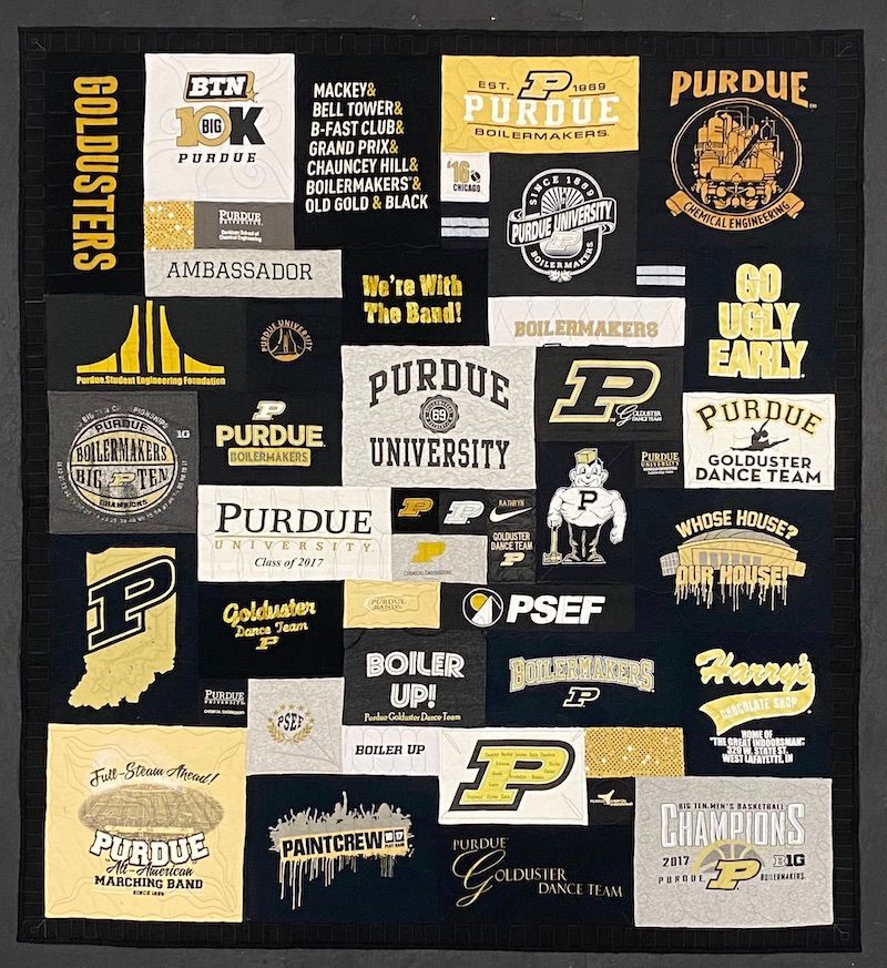 Purdue T-shirt quilt by Too Cool T-shirt Quilts.