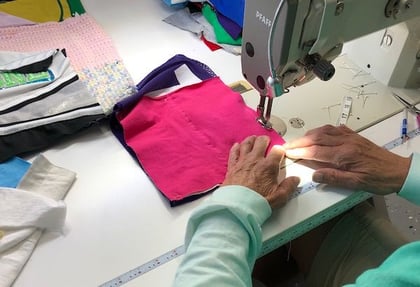 Sewing a memorial quilt