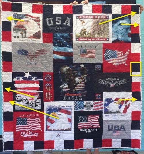 They layout of a T-shirt quilt is important